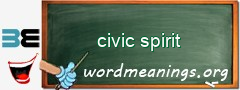 WordMeaning blackboard for civic spirit